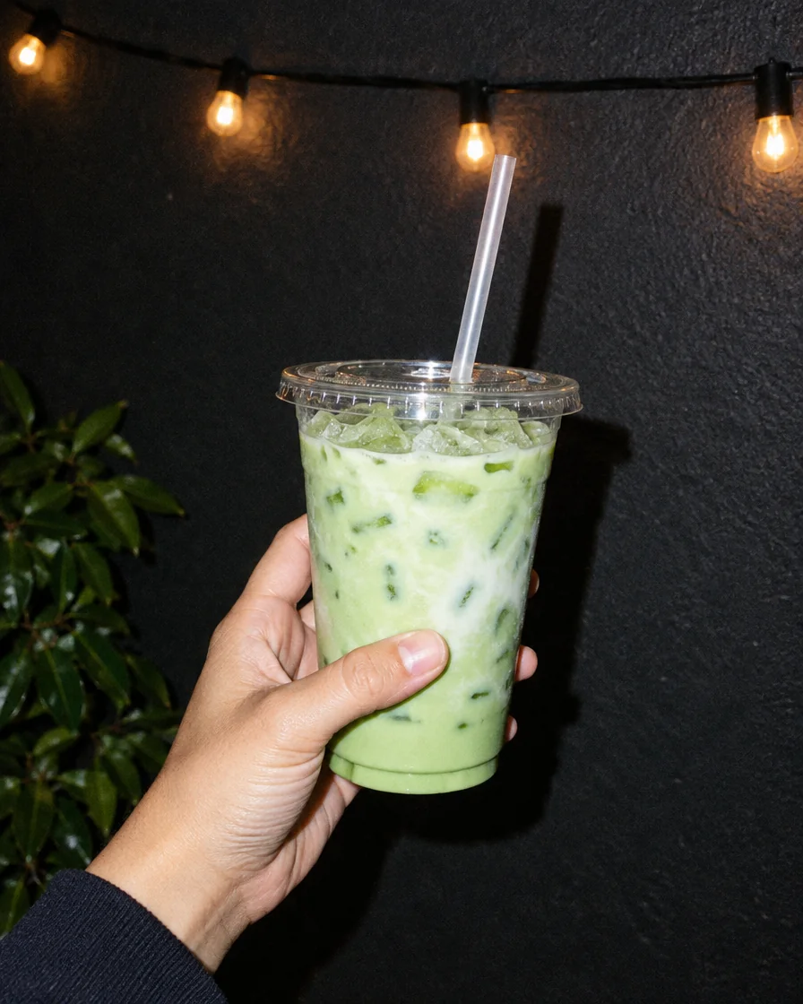 Pandan latte met ijs