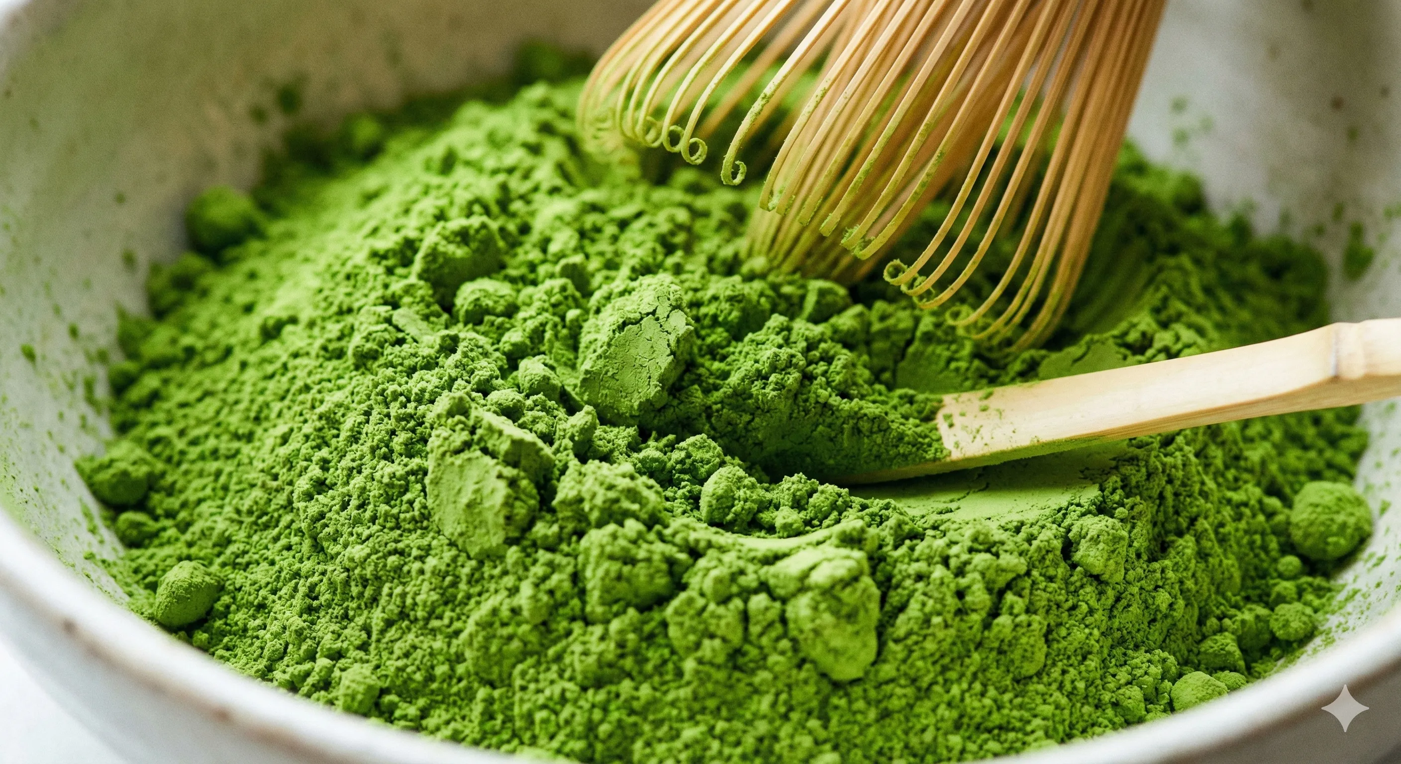 Matcha powder texture closeup